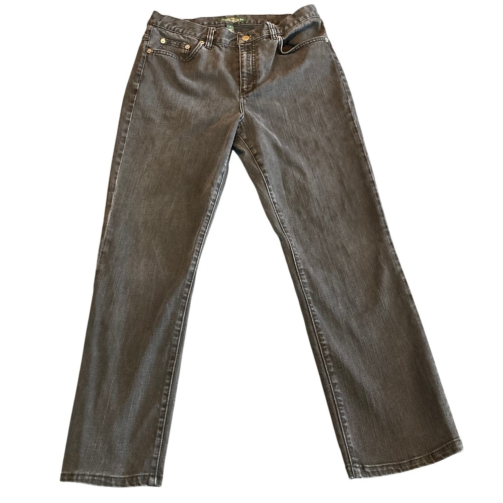 Lauren Ralph Lauren Jeans Womens 8 Faded Black Classic Straight Leg Mid Rise